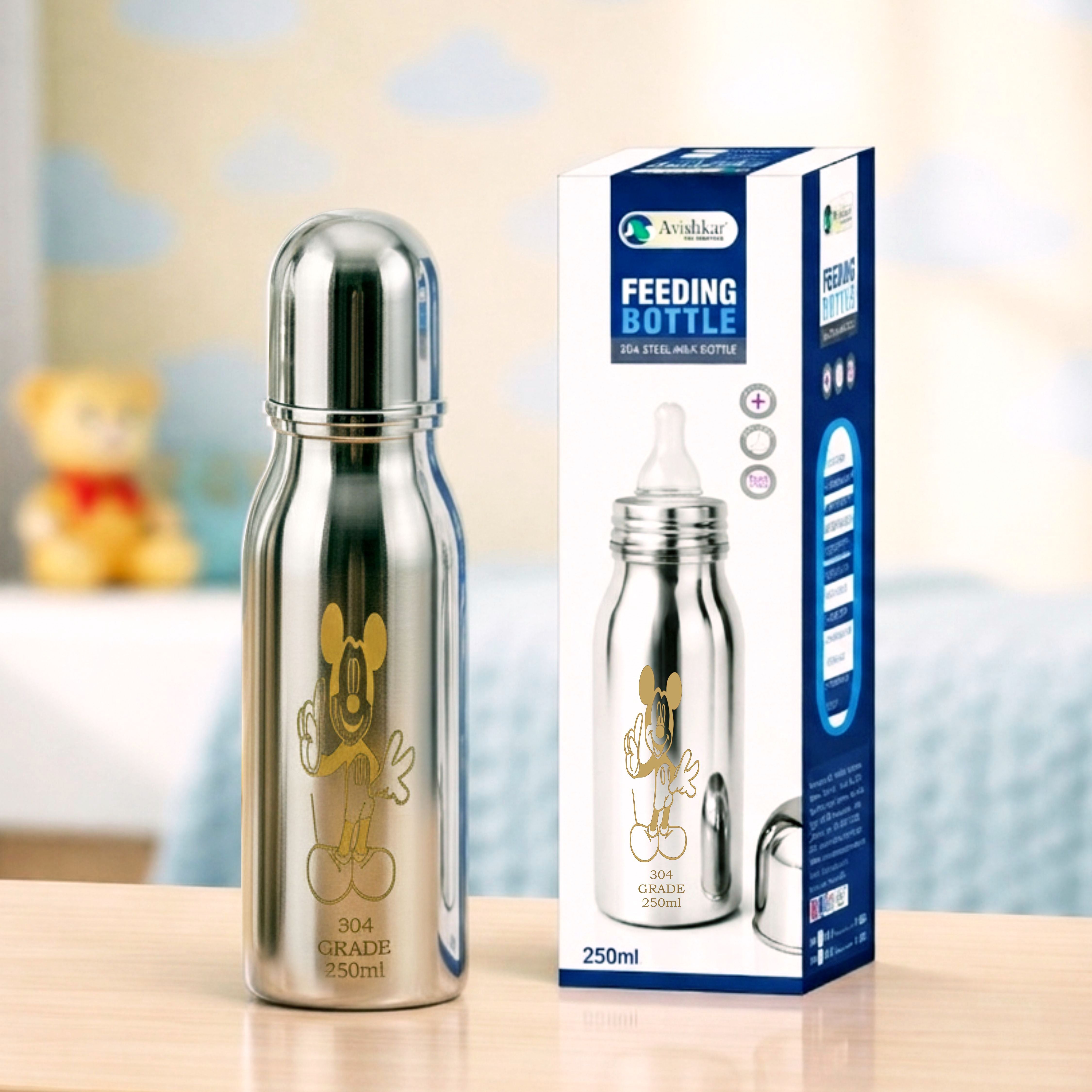 304 Grade Stainless Steel 250ml feeding bottle