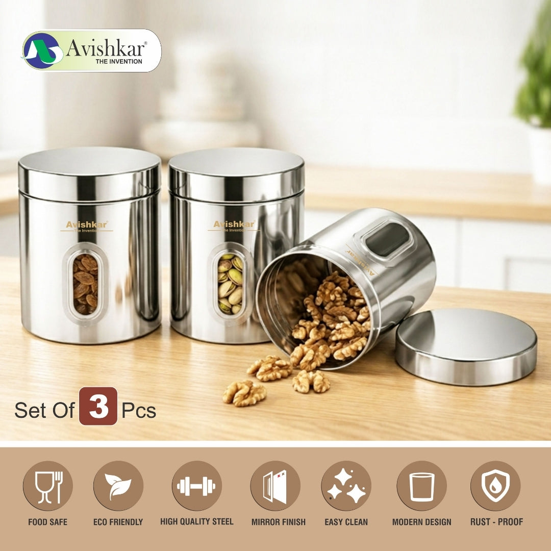 High Grade Stainless Steel See Through  Cannister