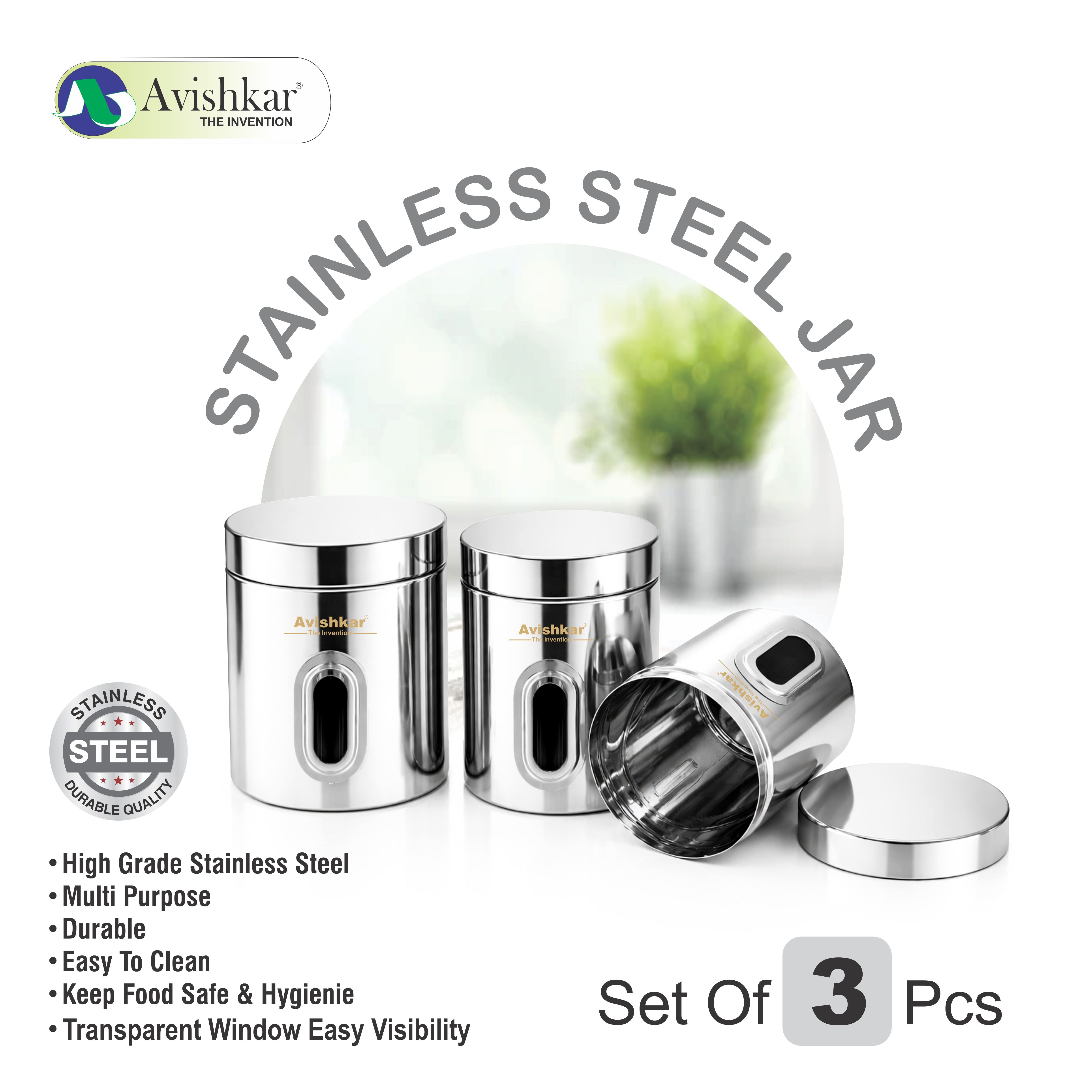 High Grade Stainless Steel Cannister See Through