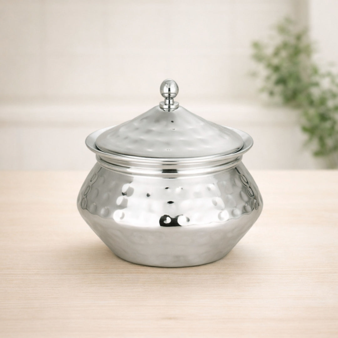 High grade steel Diamond Hammered Handi