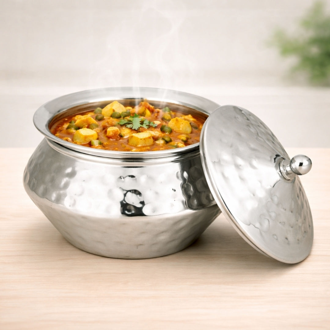 High grade steel Diamond Hammered Handi