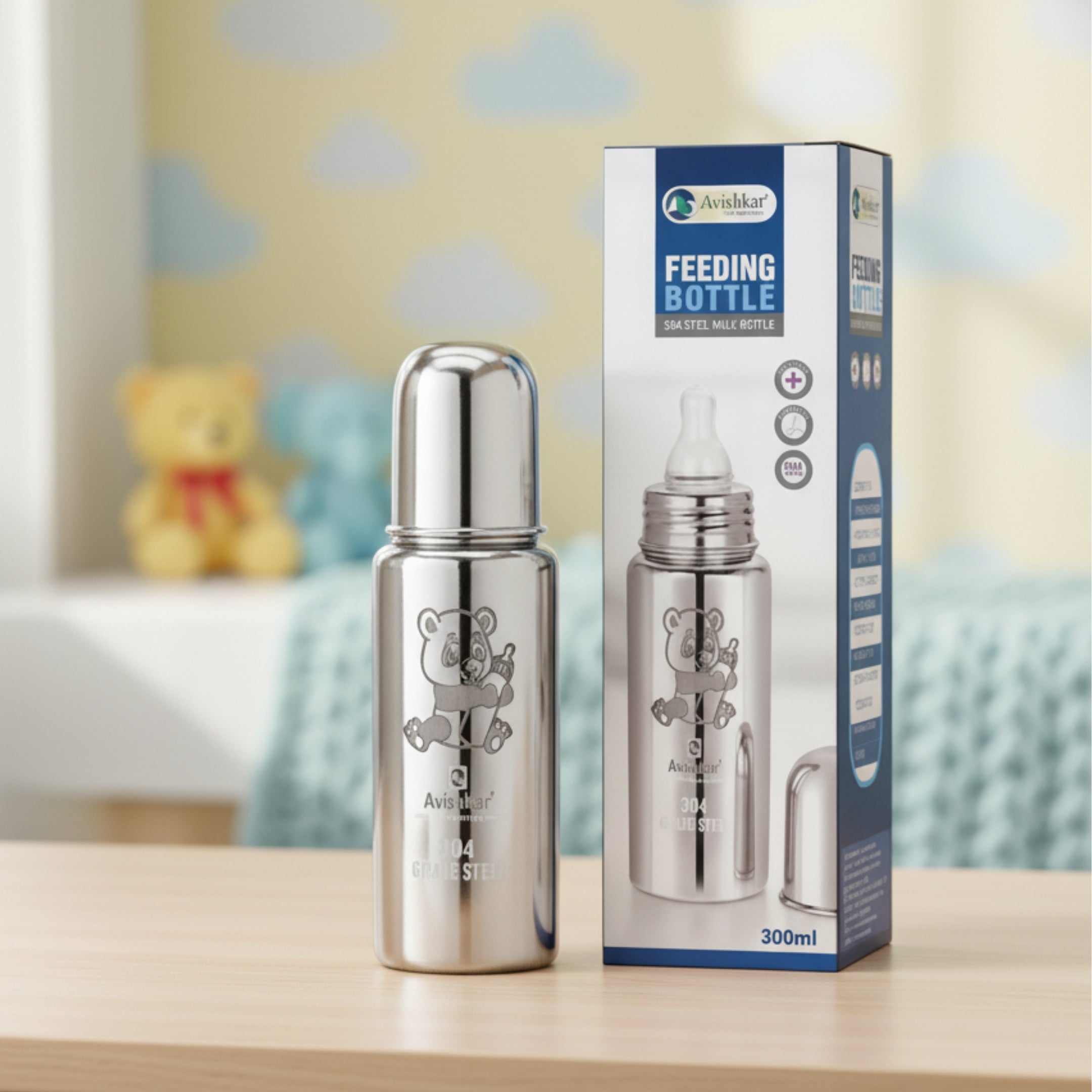 Stainless Steel 304 Grade Feeding Bottle