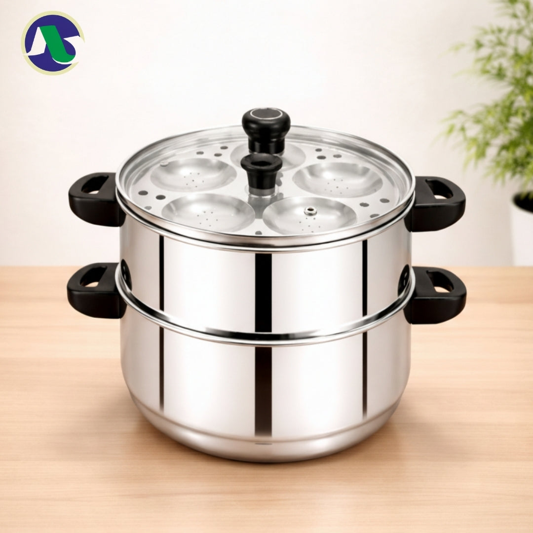 High Grade Stainless Steel Multipurpose 2 tier 15 idli Steamer