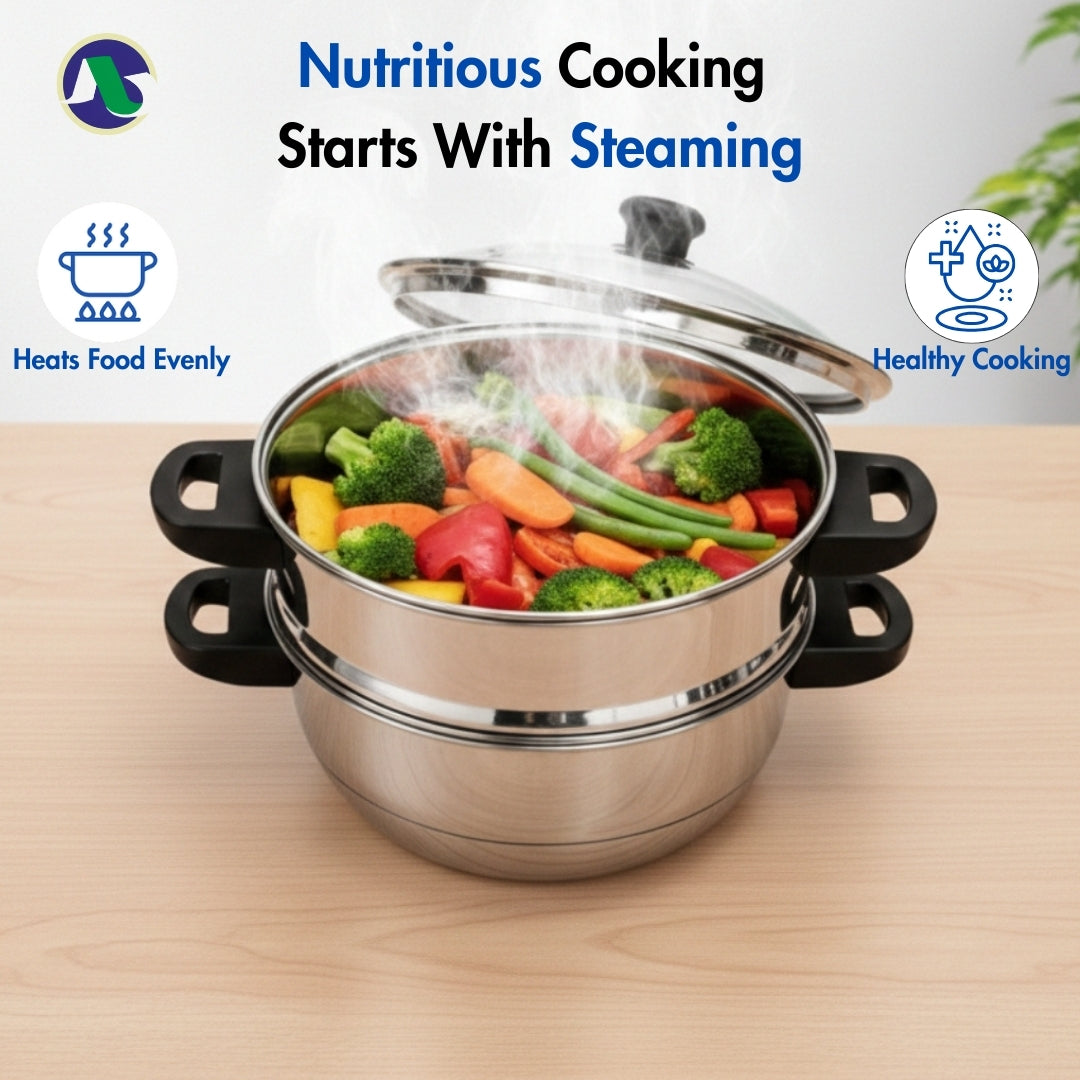 High Grade Stainless Steel Multipurpose 2 tier 15 idli Steamer